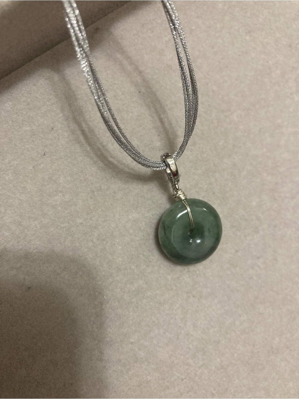 Genuine Natural grade A Jadeite Green Donut Pendant - Picture 5 of 6
